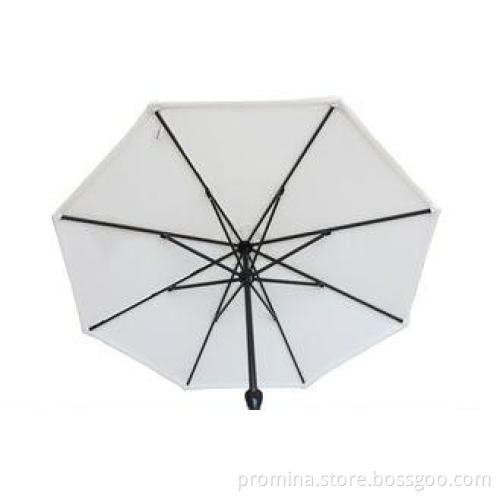 210cm White Outdoor Patio Umbrella , Metal Frame With Crank